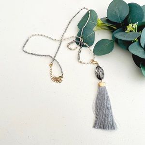 Chico’s Beaded Tassel Necklace